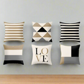 Black and Beige Outdoor Pillows (Pack of 6)