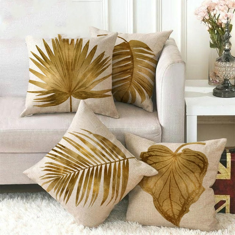 Golden Leaf CushionCovers  Pack of 4
