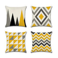 Yellow Grey Cushion Cover Pack 4