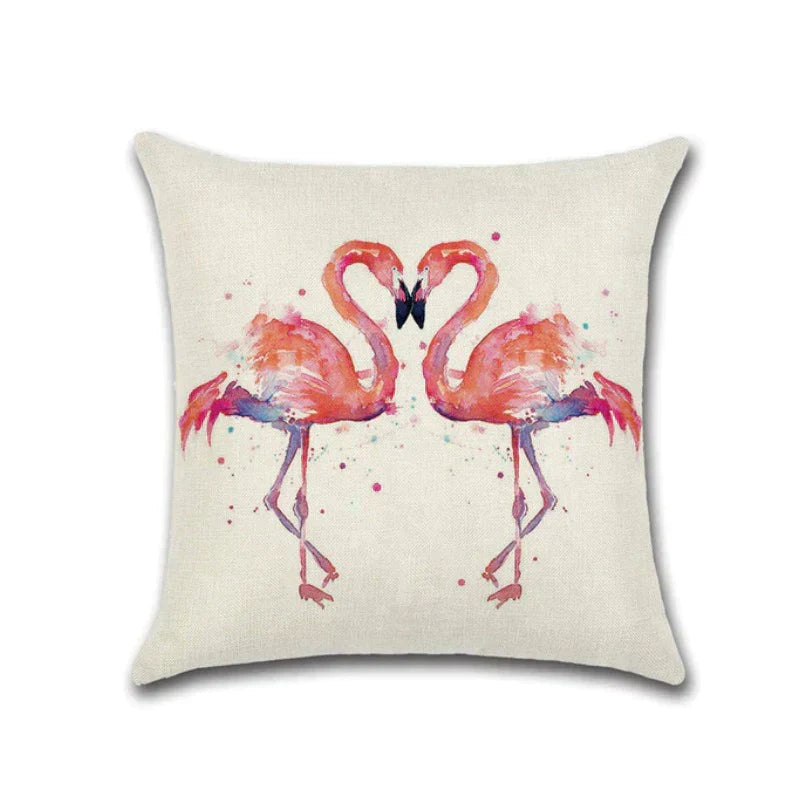 TROPICAL FLAMINGO CUSHION COVERS (PACK OF 5)